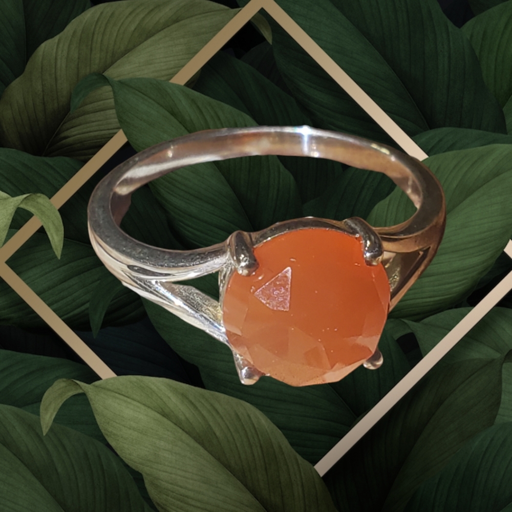 925 Sterling silver carnelian ring